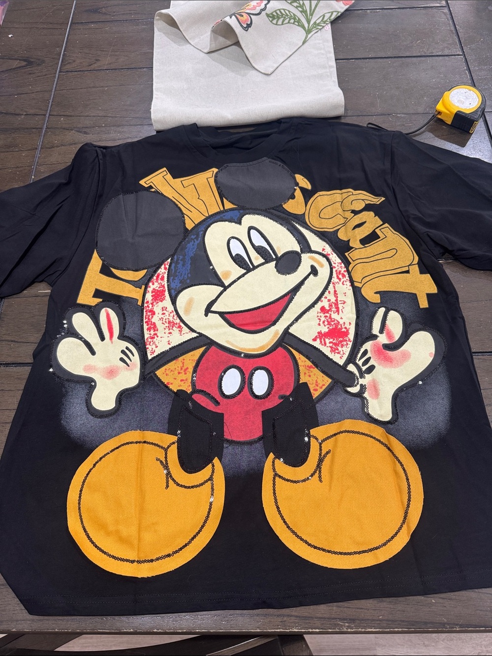 Black Mickey Mouse Graphic Kids Tee - Classic Character Print